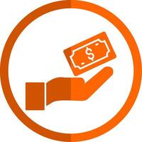 Payment Glyph Orange Circle Icon vector