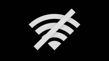 3D rendered no WIFI animated icon with black background, A soft icon animation of showing no internet or no data connection. Offline icon animation with. No network video