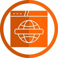 Website Glyph Orange Circle Icon vector