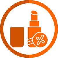 Lipstick Glyph Orange Circle Icon vector