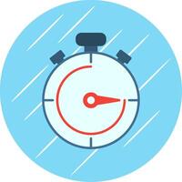 Stopwatch Flat Blue Circle Icon vector