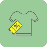 camisa lleno amarillo icono vector