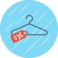 Clothes Hanger Flat Blue Circle Icon vector