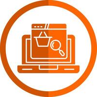 Search Glyph Orange Circle Icon vector