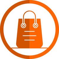 Shopping Bag Glyph Orange Circle Icon vector