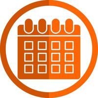 Calendar Glyph Orange Circle Icon vector