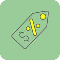 Price Tag Filled Yellow Icon vector