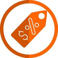 Price Tag Glyph Orange Circle Icon vector