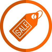 Sale Glyph Orange Circle Icon vector