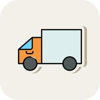 Delivery Truck Line Filled White Shadow Icon vector