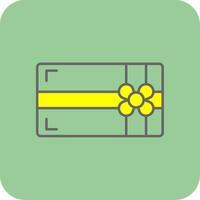 Gift Card Filled Yellow Icon vector