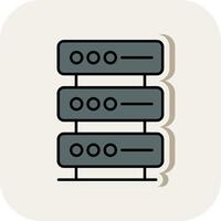 Database Line Filled White Shadow Icon vector