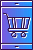 Online Shopping Gradient Filled Icon vector