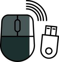 Wireless Mouse Filled Half Cut Icon vector