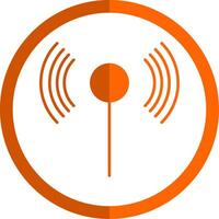 Wifi Glyph Orange Circle Icon vector