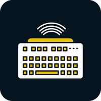 Wireless Keyboard Glyph Two Color Icon vector