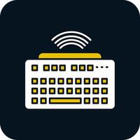 Wireless Keyboard Glyph Two Color Icon vector