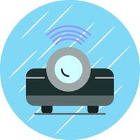 Movie Projector Flat Blue Circle Icon vector