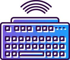 Wireless Keyboard Gradient Filled Icon vector