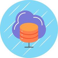 Cloud Server Flat Blue Circle Icon vector
