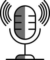 Microphone Filled Half Cut Icon vector