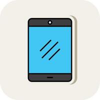 Smartphone Line Filled White Shadow Icon vector