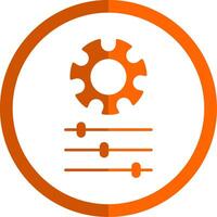 Gear Glyph Orange Circle Icon vector