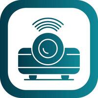 Movie Projector Glyph Gradient Round Corner Icon vector