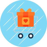 compras carro plano azul circulo icono vector