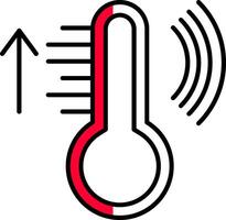 inteligente temperatura lleno medio cortar icono vector