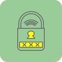 Smart Lock Filled Yellow Icon vector