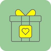 Gift Filled Yellow Icon vector