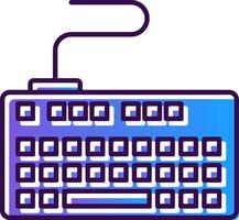 teclado degradado lleno icono vector