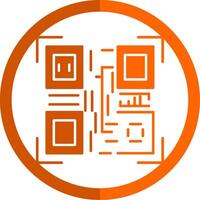 Qr Code Glyph Orange Circle Icon vector