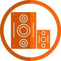 Speaker Glyph Orange Circle Icon vector