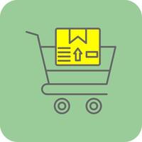 Shopping Cart Filled Yellow Icon vector