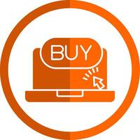 Buy Glyph Orange Circle Icon vector