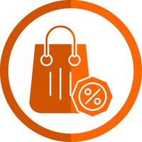 Discount Glyph Orange Circle Icon vector