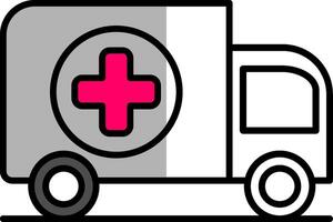 Ambulance Filled Half Cut Icon vector