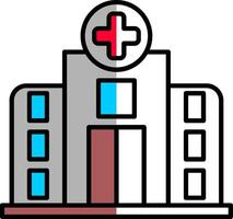 Hospital Filled Half Cut Icon vector