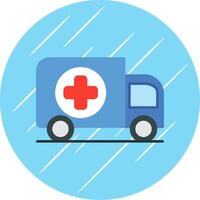 ambulancia plano azul circulo icono vector