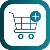 Shopping Cart Glyph Gradient Round Corner Icon vector