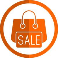 Sale Glyph Orange Circle Icon vector