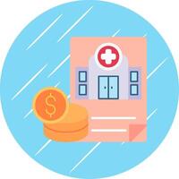 Hospital Budget Flat Blue Circle Icon vector