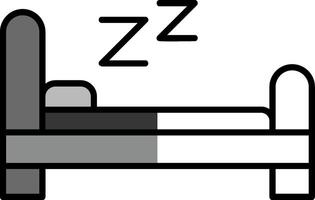 Bed Filled Half Cut Icon vector