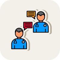 Conversation Line Filled White Shadow Icon vector