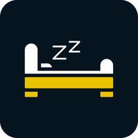 glifo de cama icono de dos colores vector