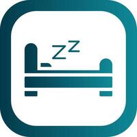 Bed Glyph Gradient Round Corner Icon vector