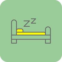 Bed Filled Yellow Icon vector