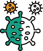 Virus Filled Half Cut Icon vector